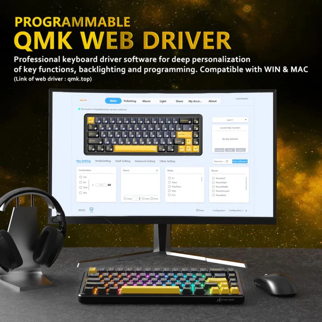ATTACK SHARK X65 Magnetic Mechanical Keyboard - Starry Night — thumbnail 3 of 4