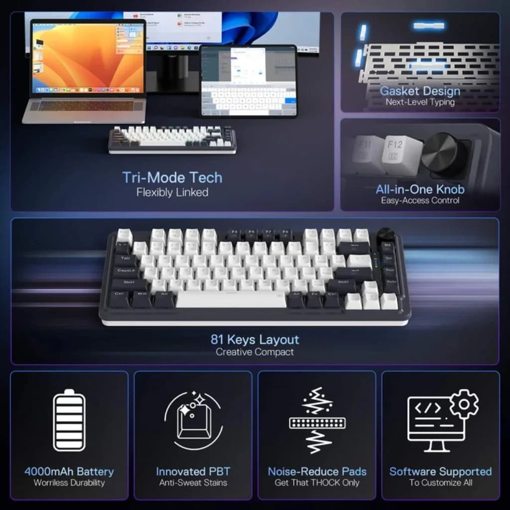 Redragon UCAL K673WB RGB PRO Wireless Gaming Keyboard - Black — thumbnail 5 of 5
