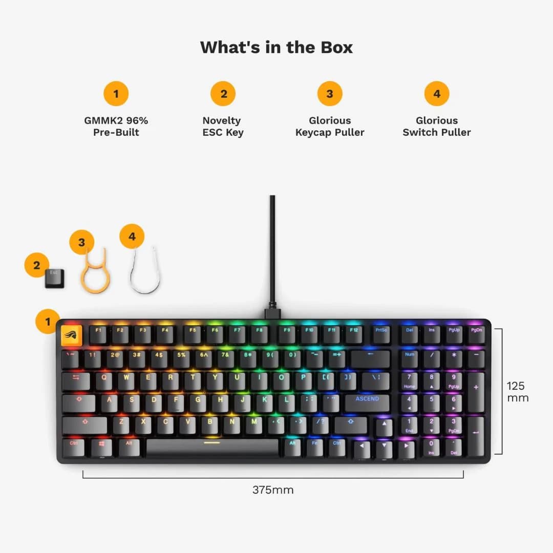 Glorious GMMK 2 Full Size Keyboard - Black — thumbnail 4 of 4
