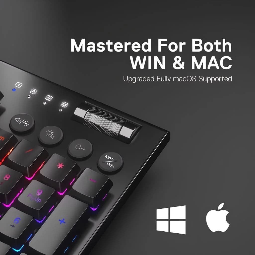 Redragon HORUS K618 Wireless Gaming Keyboard - Black — thumbnail 5 of 6