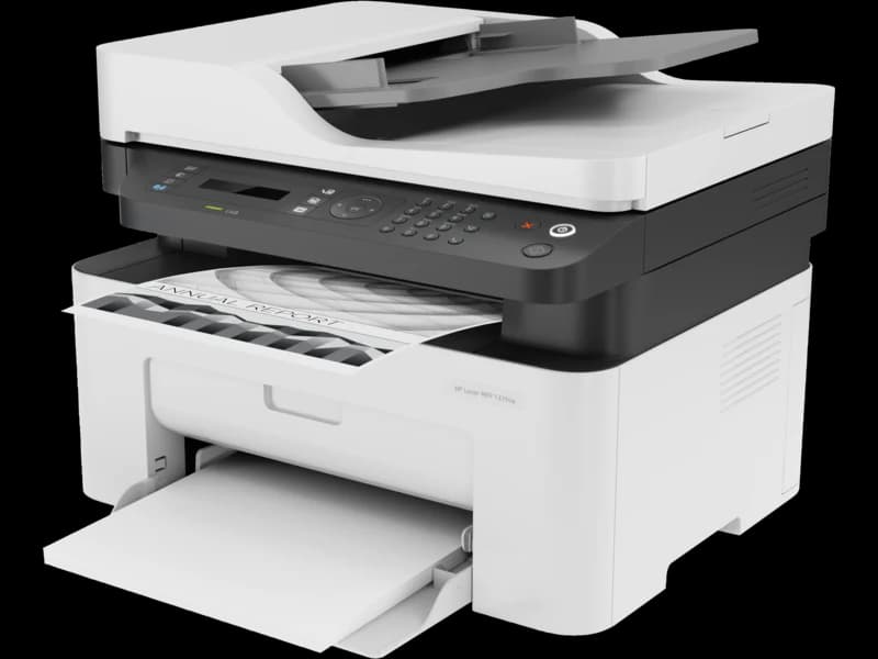HP Laser MFP 137fnw All-in-One Printer – Print, Scan, Copy, Fax, 21 ppm, 1200×1200 dpi, 40-Sheet ADF, Wi-Fi, Ethernet, Mobile Printing (Black & White)