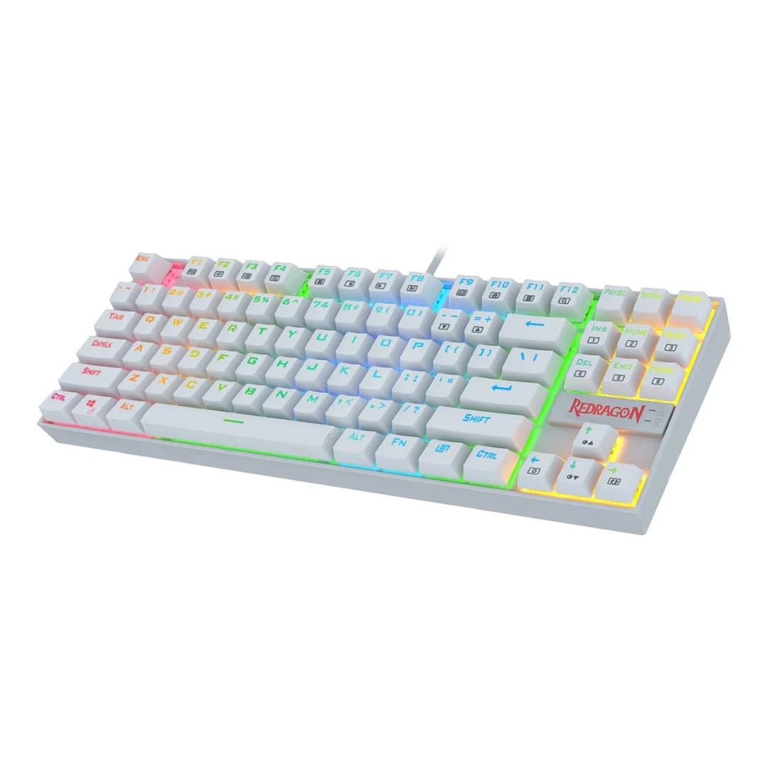 Redragon K552W-RGB, Kumara, 80%, Wired, Red Switches - White