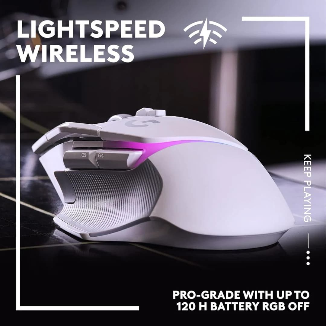 Logitech G502 X PLUS Lightspeed Wireless Optical Mouse White — thumbnail 4 of 6