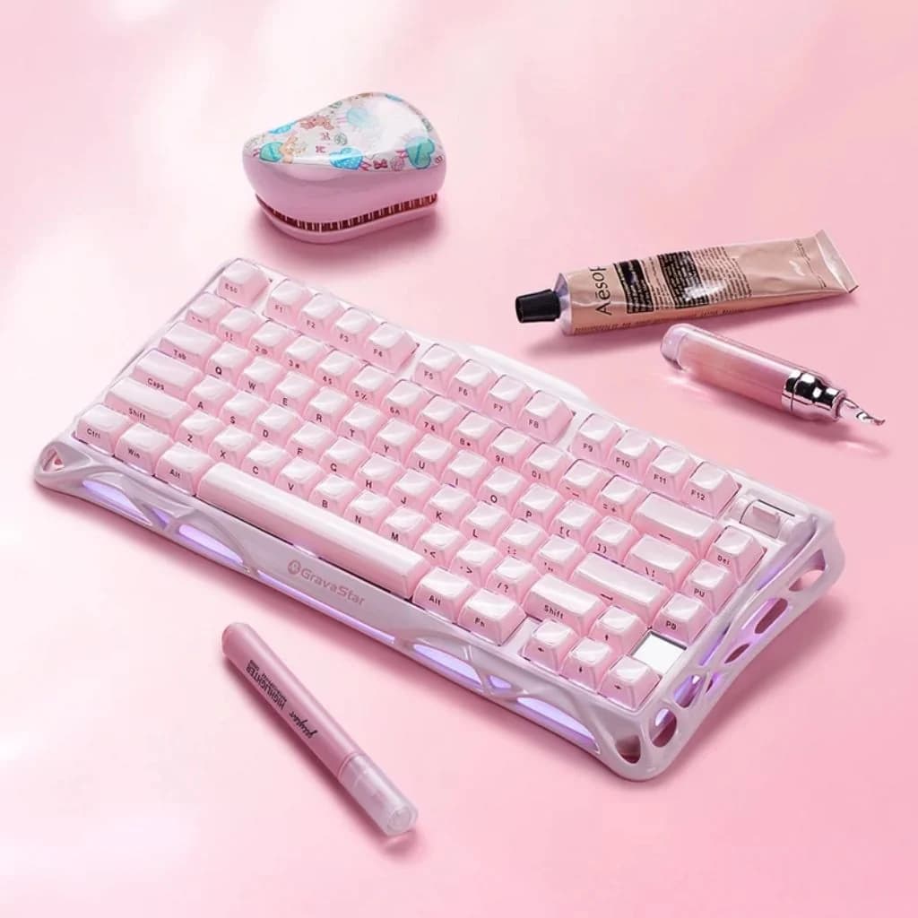 Gravastar Mercury K1 Special Edition Rapid Trigger Wireless - Sakura Pink  Gaming Keyboard — thumbnail 6 of 6
