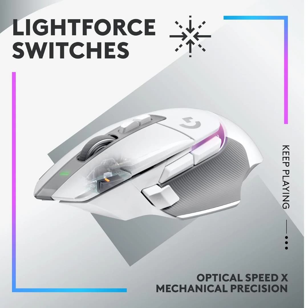 Logitech G502 X PLUS Lightspeed Wireless Optical Mouse White — thumbnail 3 of 6
