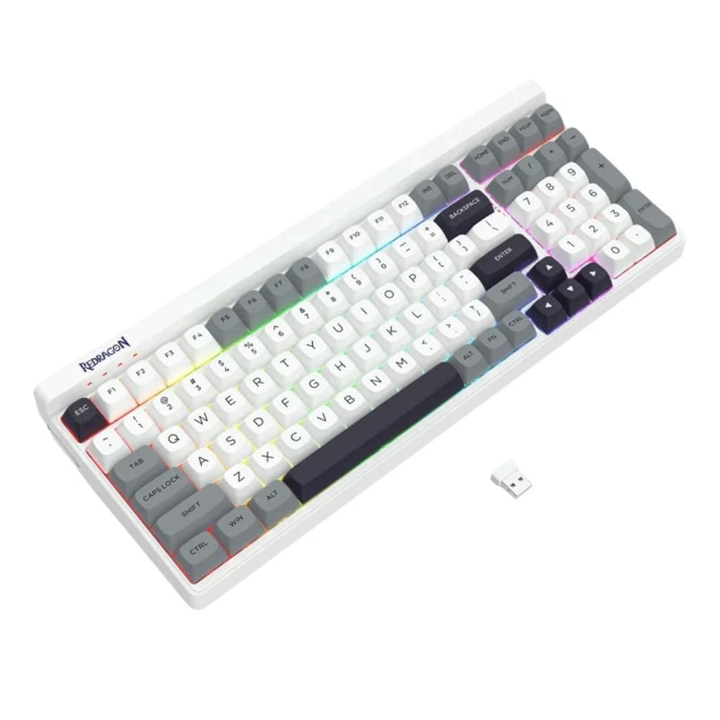 Redragon GAREN PRO K656WGB-PRO Wireless Gaming Keyboard - White / Gray — thumbnail 3 of 5