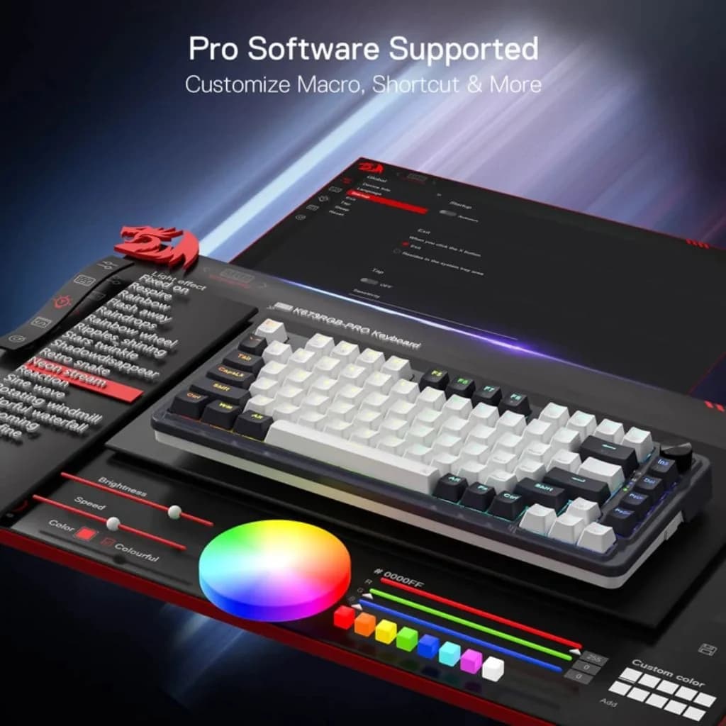 Redragon UCAL K673WB RGB PRO Wireless Gaming Keyboard - Black — thumbnail 3 of 5