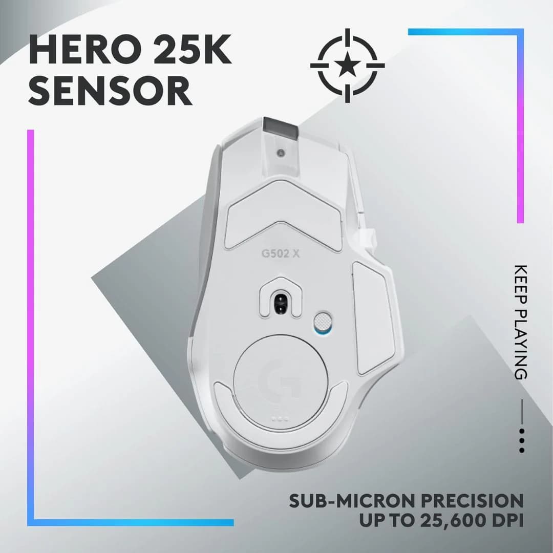 Logitech G502 X PLUS Lightspeed Wireless Optical Mouse White — thumbnail 5 of 6