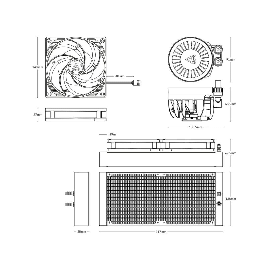 Arctic Liquid Freezer III 280 - Black — thumbnail 6 of 7
