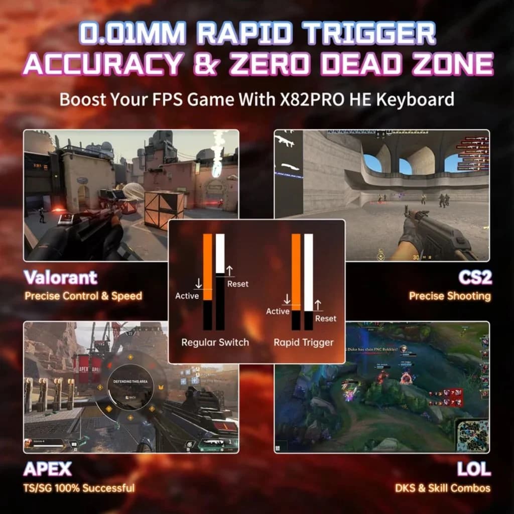 ATTACK SHARK X82 PRO HE Wireless Gaming Keyboard - Black — thumbnail 5 of 7
