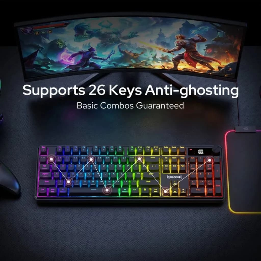 Redragon VOLCANO K526-WL Wireless Gaming Keyboard - Black — thumbnail 5 of 5