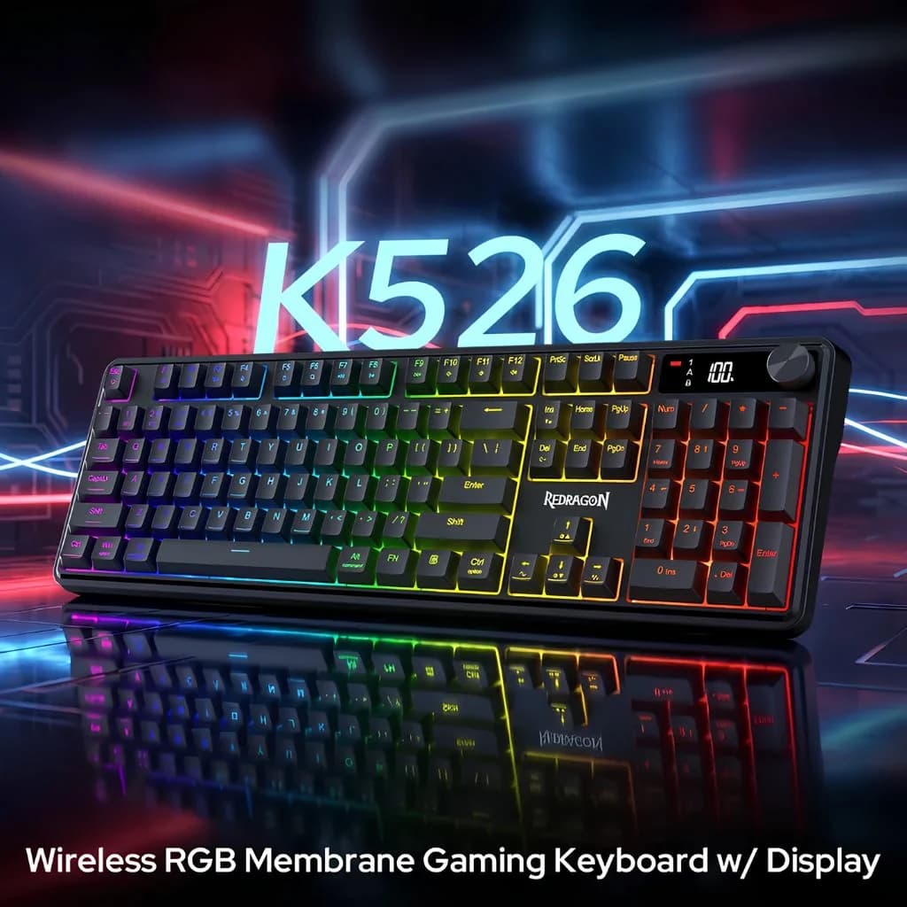 Redragon VOLCANO K526-WL Wireless Gaming Keyboard - Black — thumbnail 2 of 5